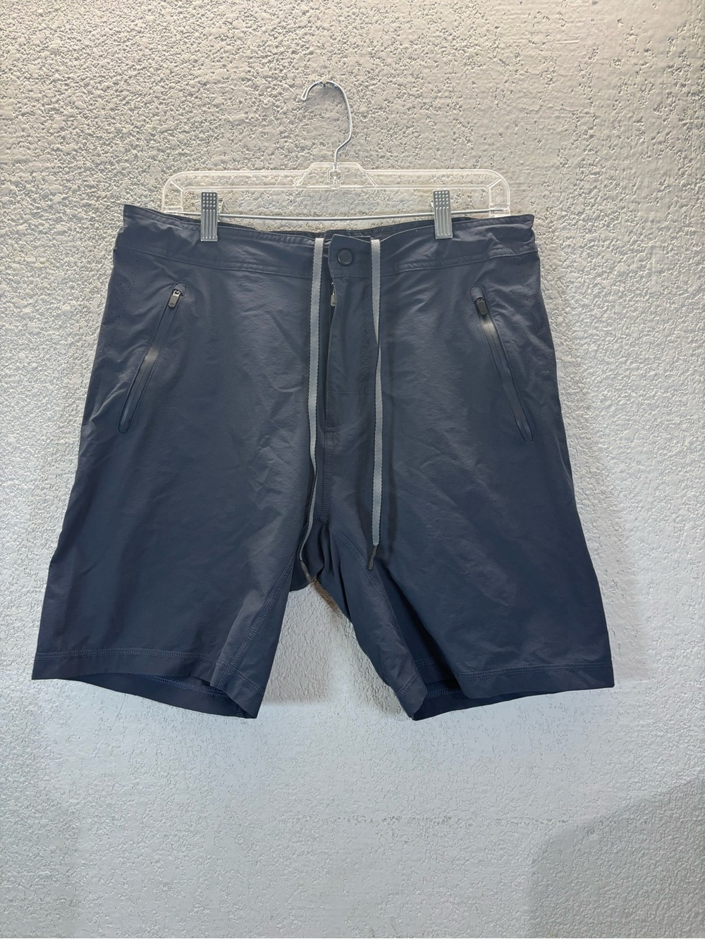 Mack Weldon Black Athletic Shorts with Blue Logo